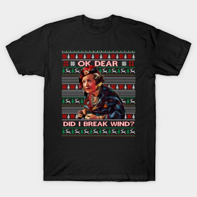Funny Christmas Vacation Aunt Bethany Did I Just Break Wind T-Shirt by Chea Shepherd